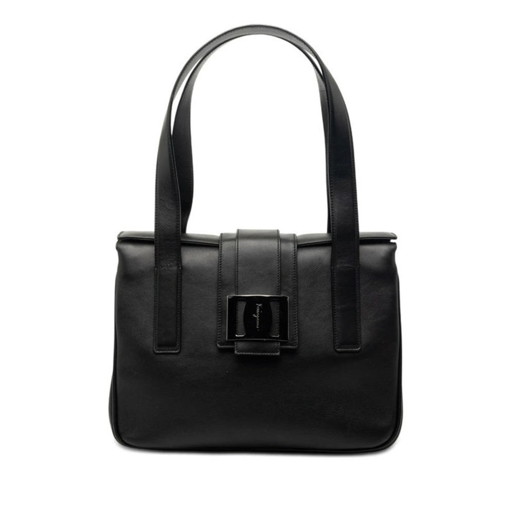 Salvatore Ferragamo handbag tote bag black leather
